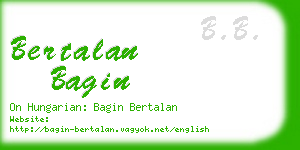 bertalan bagin business card